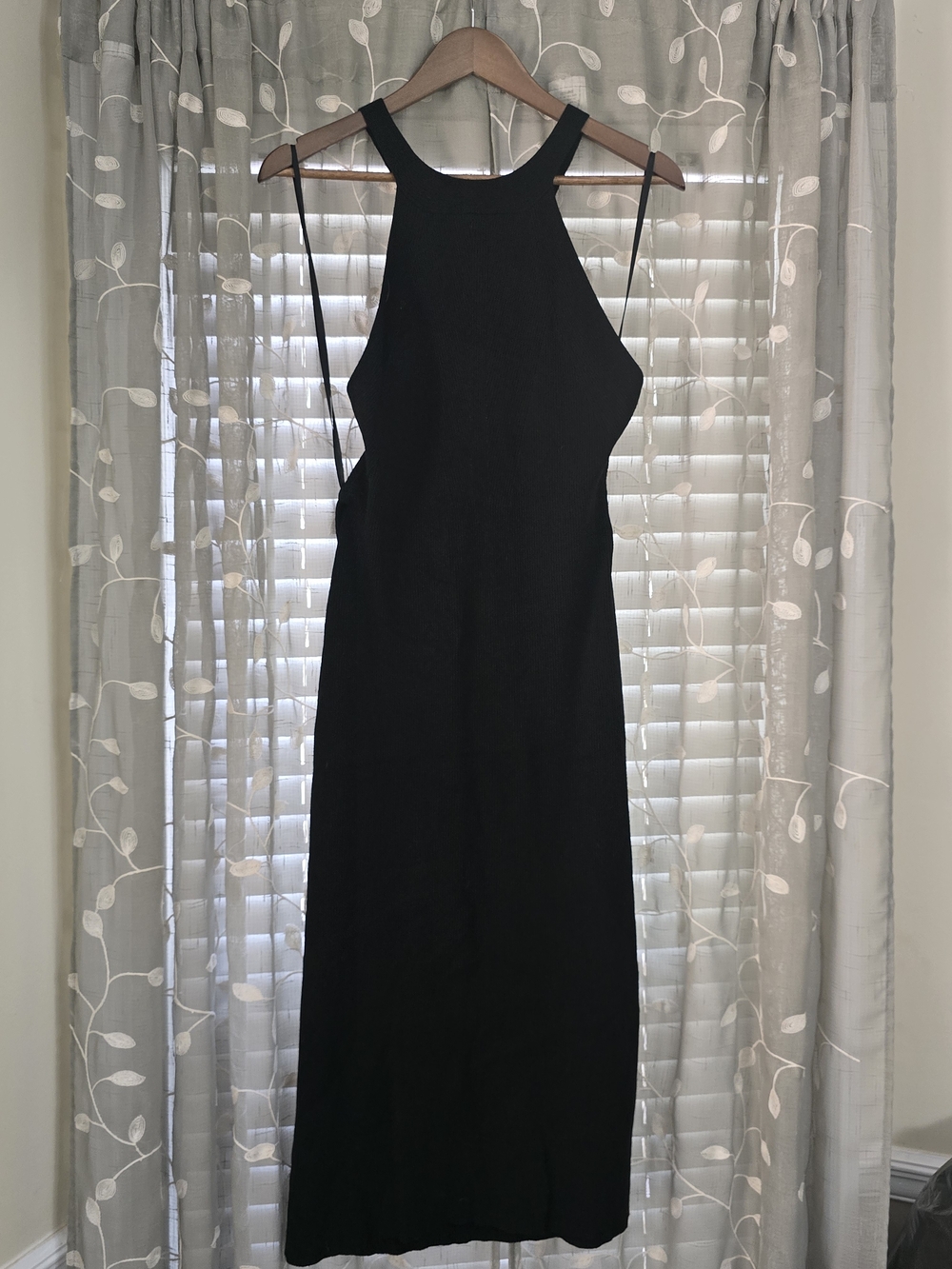 Banana Republic Black Maxi Dress with Cutout criss cross back